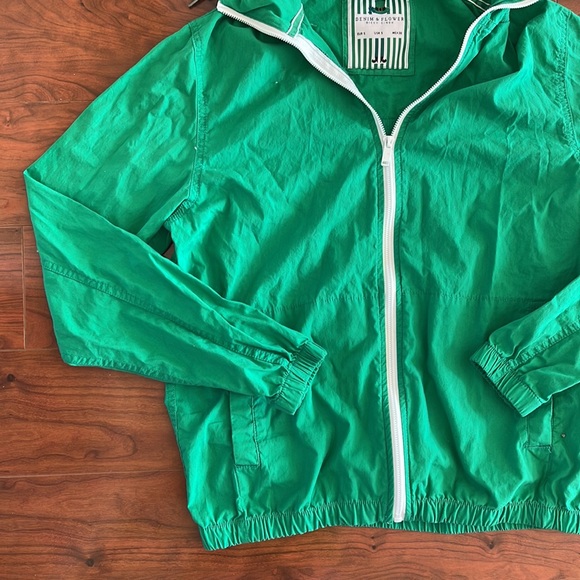 Denim & Flower Green Full Zip Lightweight Hoodie Jacket - Picture 3 of 10